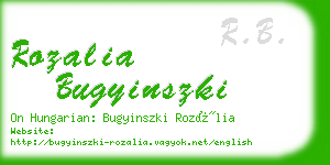 rozalia bugyinszki business card